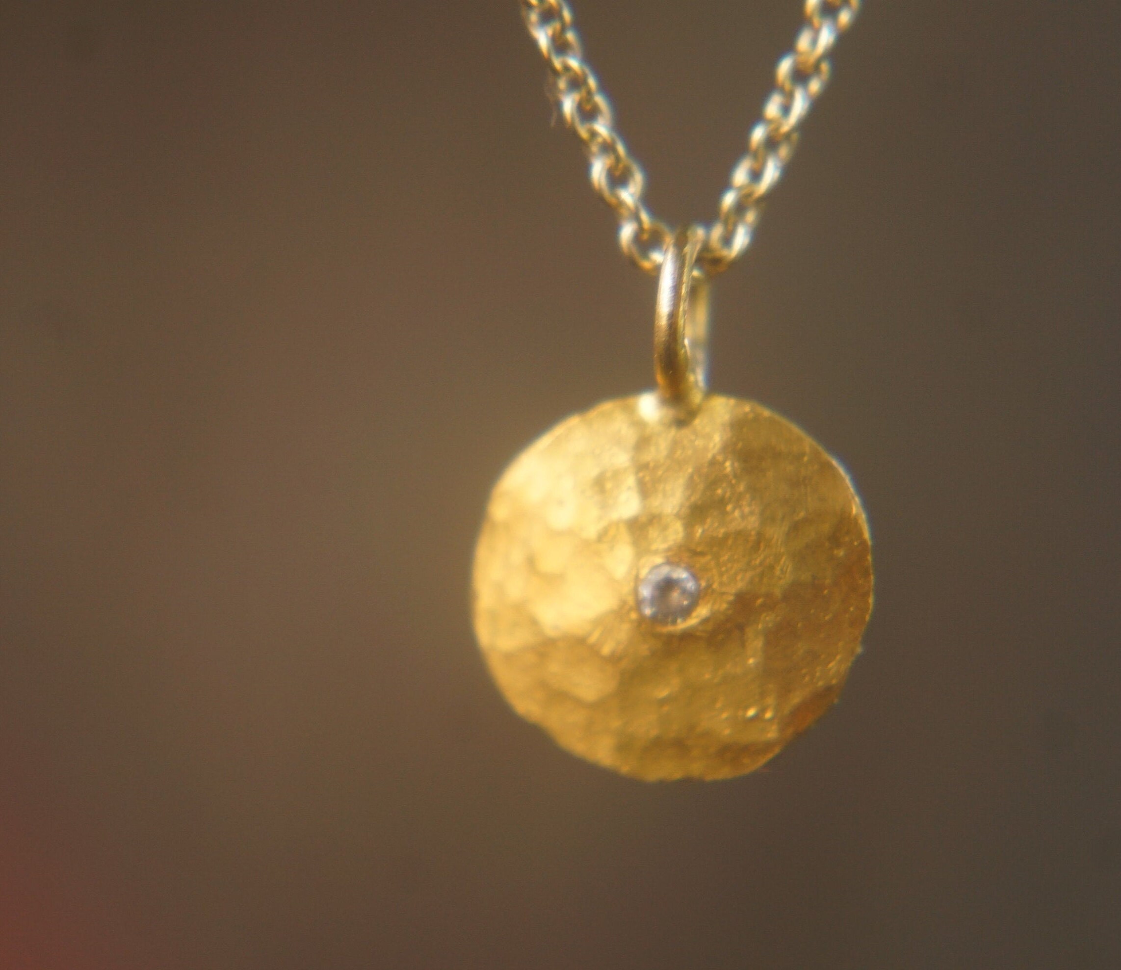 24k Gold Pendant//unique Gold Pendant 