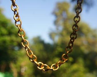 24k gold links necklace//24k handmade links necklace//gold artisan chain//24k gold chain necklace//artisan gold necklace