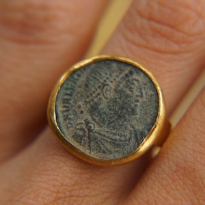 24k old coin ring//24k gold ring//24k gold coin ring//Ancient Greek Coin//ancient coin jewelry//unique gold ring//24k solid gold ring