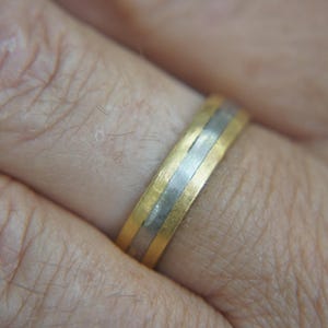 24k gold and palladium ring//gold and palladium ring//artisan combo ring//handmade gold and palladium ring//bimetal gold and palladium ring.