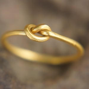 24k gold knot ring//artisan handmade ring//24k yellow gold ring//fine gold ring//24k gold father daughter ring//gold knot ring