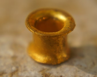 24k gold ear plug//gold flesh tunnel//24k gold tunnel//solid gold tunnel//gauge plug//gold ear plug//organic ear tunnel//handmade plugs