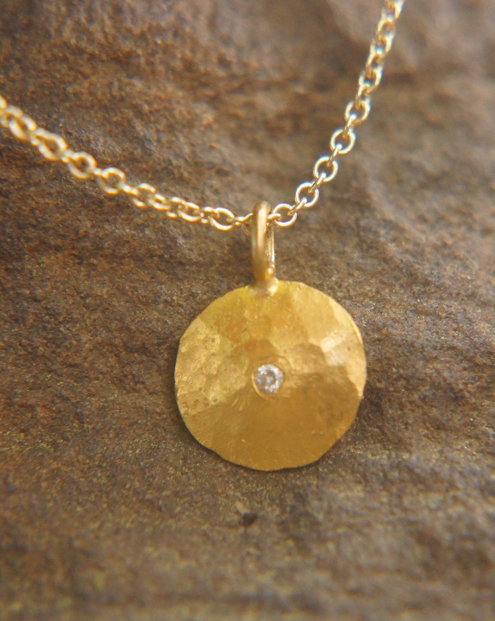 24k Gold Pendant//unique Gold Pendant 