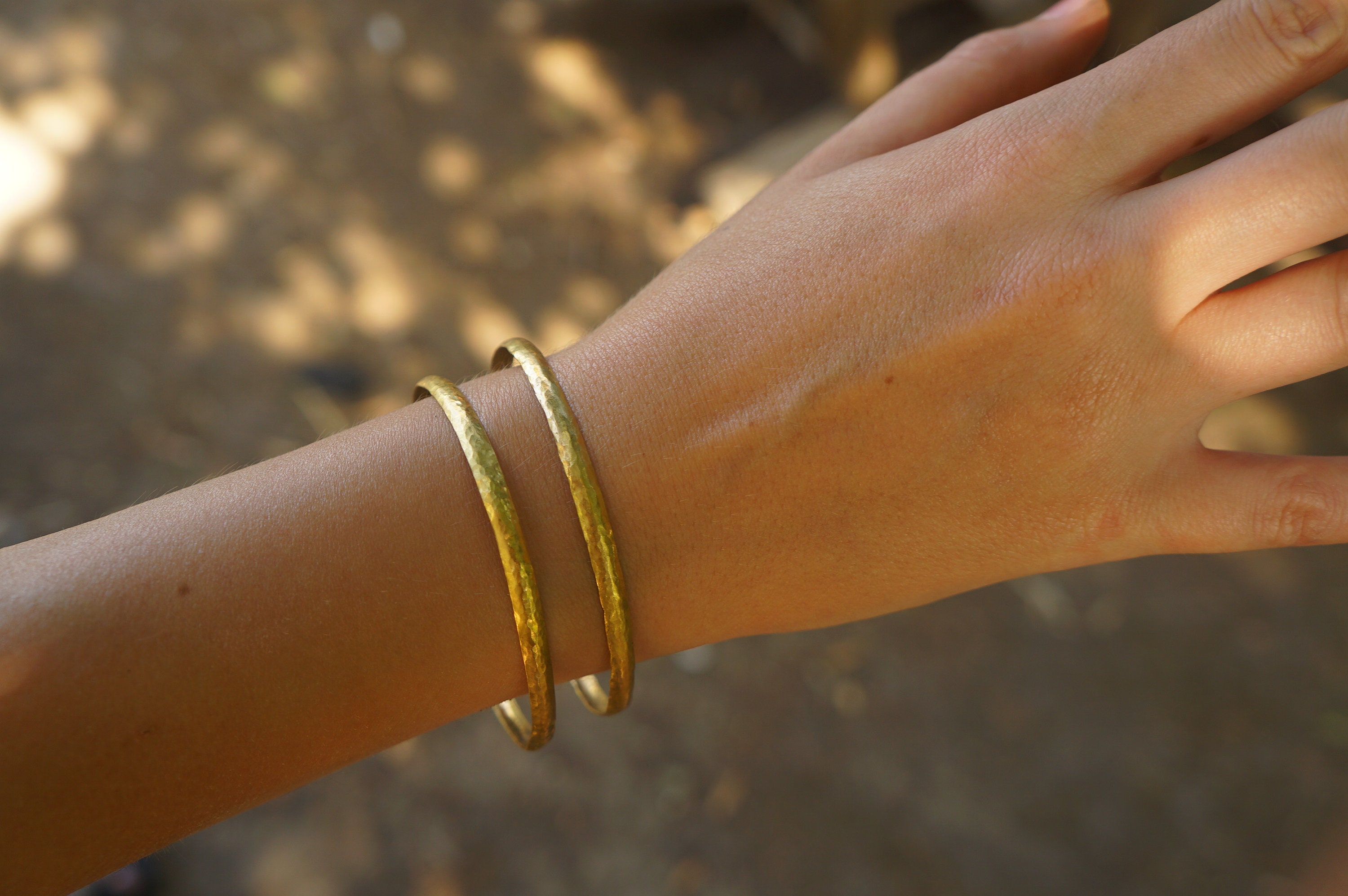 Solid Gold Bangle//21k Gold Bracelet//21k Gold Thin Bangle