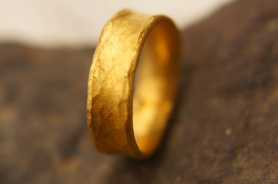 Mens wedding bands 24k best sale gold
