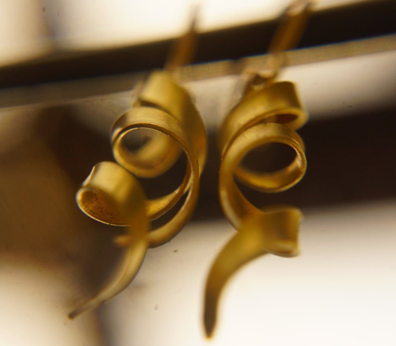 22k solid Gold Twist Earrings Spiral Earrings Gold Spiral Earrings Threader Earrings Gold Earrings 22k solid Gold Earrings artisan handmade image 9