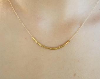 24k gold beaded necklace//24k gold necklace//long beaded necklace//24k necklace//artisan chic necklace//everyday gold necklace