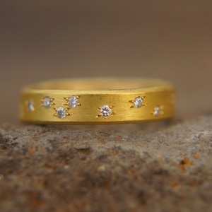 tiny diamonds ring//22k gold diamonds ring//unique engagement ring//22k gold engagement//multi stone diamonds ring//artisan engagement ring