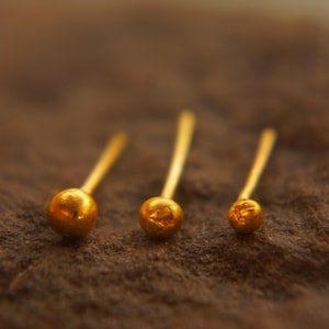 24K Gold nugget  pair Studs//24k gold Earrings//organic pebble studs//Minimalist Jewelry//Wedding Earrings//24k gold ball studs//gold nugget