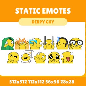 Paket med statiska Derpy Meme-emotes, 11 roliga PNG-reaktionsemotes för Twitch och Discord