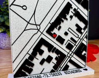 Personalized "Where We Met" Plaque – Custom Map with Coordinates, Date & Heart Marker