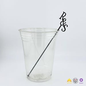Personalized Double Initial Drink Stirrers, Monogram Swizzle Sticks, Wedding Cocktail Stirrers, Custom Initial Wedding Decor image 10