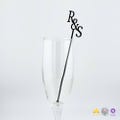 Personalized Double Initial Drink Stirrers, Monogram Swizzle Sticks, Wedding Cocktail Stirrers, Custom Initial Wedding Decor