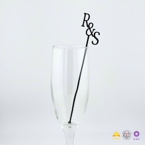 Wedding Stirrers, Double Initial Drink Stirrer, Initial Swizzle Sticks, Wedding Swizzles, Monogram Drink Stirrers, Custom Wedding Stirrers