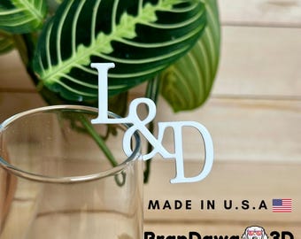 Drink Toppers Wedding Drink Tags Wedding Drink Glass Initials Wedding Wine Charms Cocktail Toppers Party drink toppers celebration drink top