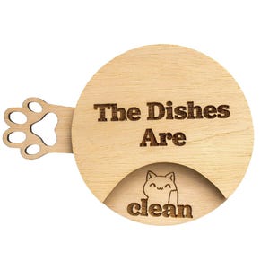Dishwasher Magnet Sign - Clean Dirty Indicator - Cat Theme