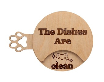 Dishwasher Magnet, Clean Dirty Dishwasher Sign, Funny Kitchen Decor, Cat Themed Housewarming Gift