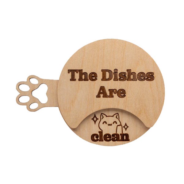 Dishwasher Magnet, Clean Dirty Dishwasher Sign, Funny Kitchen Decor, Cat Themed Housewarming Gift