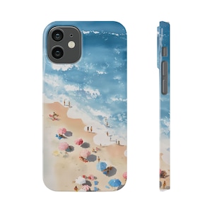 Summer Beach Vibes iPhone slim case, sand and sunbathing, tropical phone cover, summer vacation accessory, coastal theme phone protector