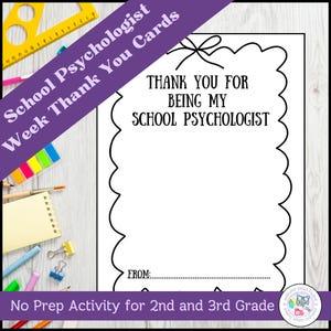 Cartes de remerciement pour psychologue scolaire - Cadeau de la semaine d'appréciation des psychologues scolaires pour les classes, les enseignants, les éducateurs, les parents et le personnel