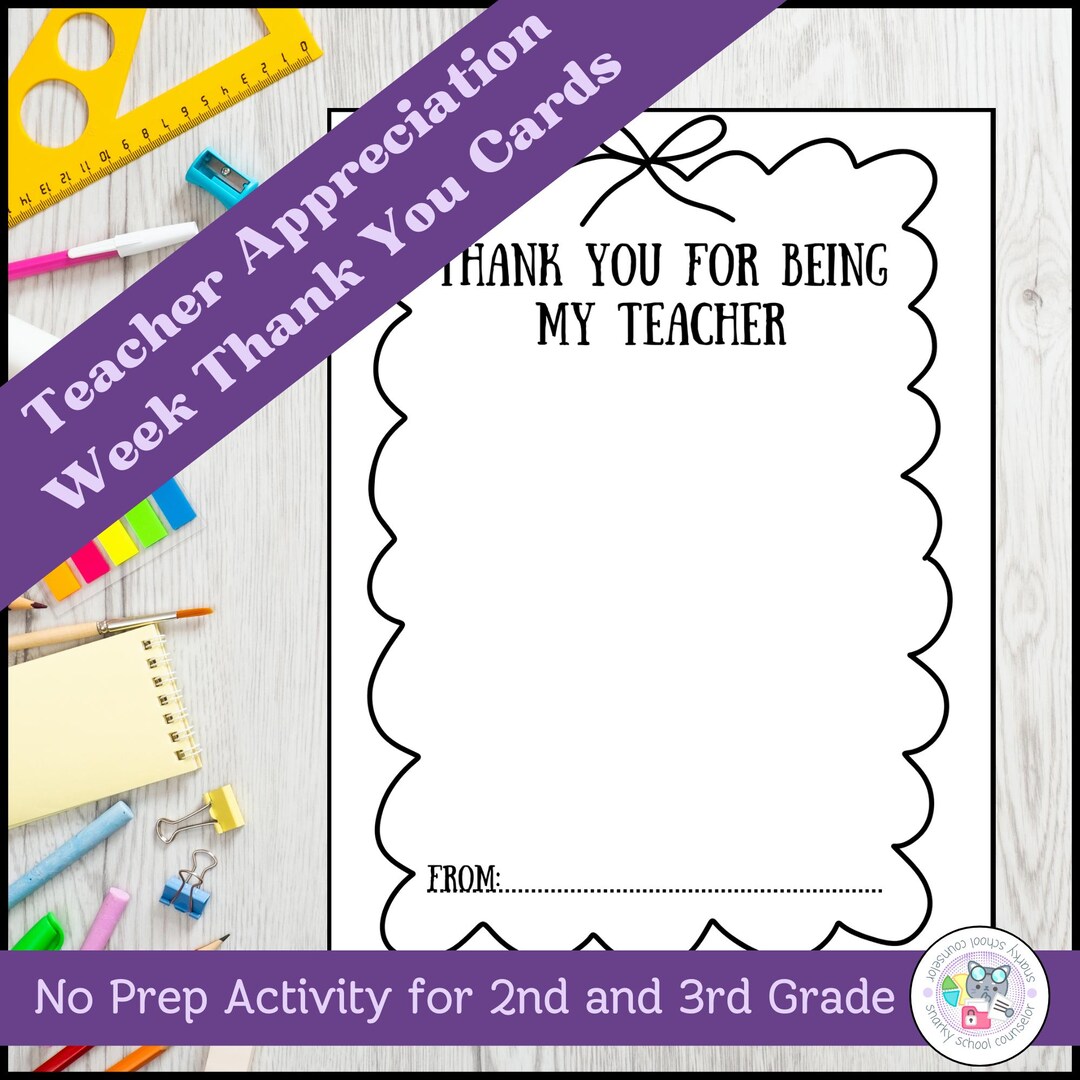 Teacher Thank You Cards – Teacher Appreciation Week Gift for Classrooms ...