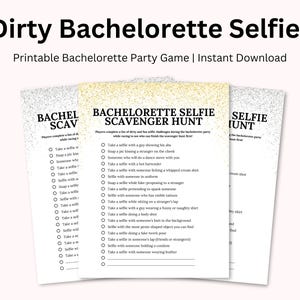 Printable Bachelorette Selfie Scavenger Hunt Party Game, Fun & Dirty Bachelorette Selfie Challenges, Bar Crawl Scavenger Hunt Game