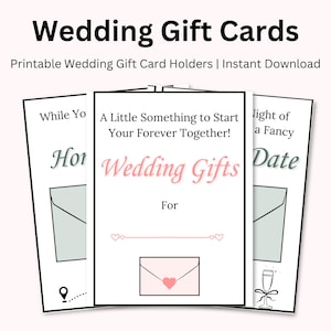 Printable Wedding Gift Card Holders, Printable Wedding Gifts, Wedding Money Holders, Wedding Gift Card Book, Practical Wedding Gift Ideas