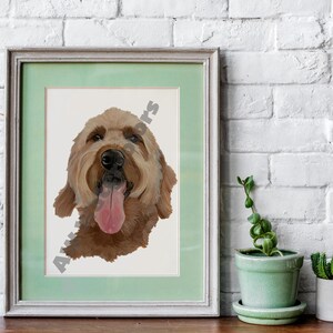 Goldendoodle Watercolor | Digital Print | Dog Art