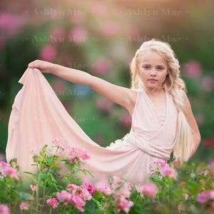 Blooming Spring Digital Background, Pink Rose Garden Backdrop, Layered Floral PSD, Spring Portrait Overlay, Download, Photoshop Composite