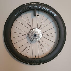 Cycling Wheel Wall Mount Custom Face Design – Vertical Bike Wheel Storage Hanger for Road, Gravel, and MTB Wheels – Made in Canada