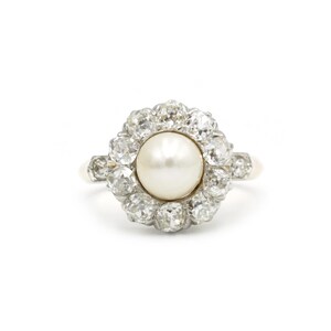 Pearl Entourage Ring - 18k Gold, Platinum and Diamonds