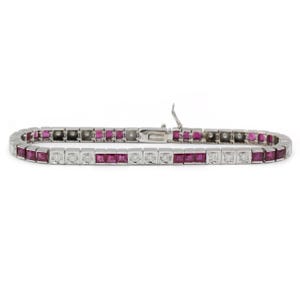 Bracelet - Gold, diamonds and rubies