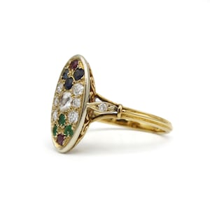 Vintage Antique Retro Rainbow Ring - Gold, Diamonds, Emeralds, Sapphires and Rubies.