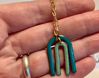 Turquoise Rainbow Pendant Necklace