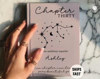 Personalized 30th birthday journal Custom name notebook Birth constellation starmap gift Keepsake for Daughter Sister Best friend turning 30