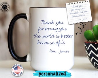 Custom Mug Actual Handwriting Personalized Mug Memorial Gift Mom Handwriting Coffee Mug for Dad Mothers Day Handwriting Mug Gift Fathers Day