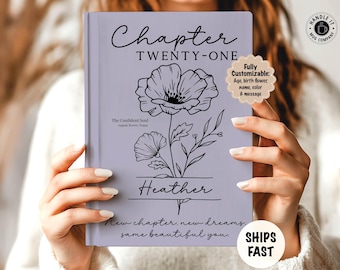 21st Birthday gifts for her Personalized daughter gifts Chapter 21 journal Birth flower gift for Niece Granddaughter 21st Birthday present