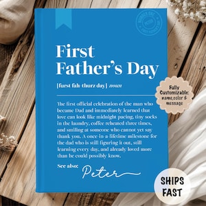 First fathers day gift for first time dad Personalized dad journal New dad gift from wife Funny fathers day gifts for dad who has everything