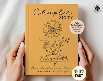 60th Birthday gifts for women Personalized chapter 60 birth flower journal Unusual 60th birthday gifts for her best friend mom or sister