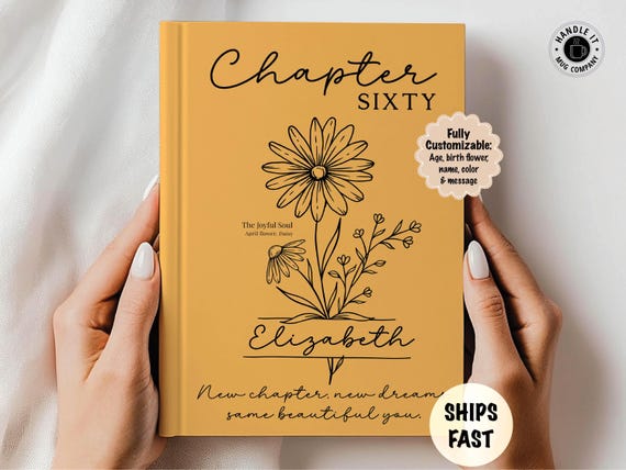 60th Birthday gifts for women Personalized chapter 60 birth flower journal Unusual 60th birthday gifts for her best friend mom or sister