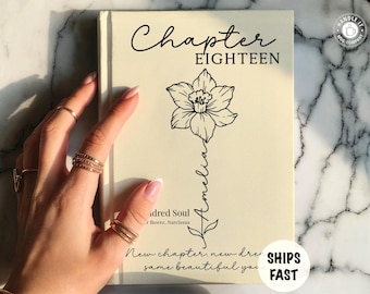 Personalized 18th birthday gifts for her Birth flower journal Custom name notebook Milestone keepsake gift for daughter niece or best friend