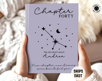 Regali per il 40° compleanno per lei: diario astrologico personalizzato con costellazione, regalo personalizzato per il 40° compleanno per figlia, sorella, migliore amica.