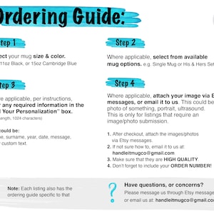Our personalized coffee mugs ordering guide made by HandleItMugCo.