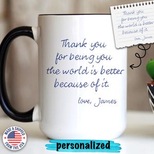 Custom Mug Actual Handwriting Personalized Mug Memorial Gift Mom Handwriting Coffee Mug for Dad Mothers Day Handwriting Mug Gift Fathers Day