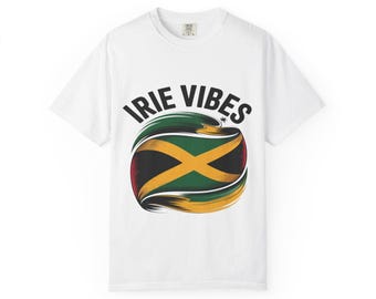Irie Vibes Unisex Garment-Dyed T-shirt, Casual Wear, Summer Festival Shirt, Beach Gift, Reggae Music Apparel