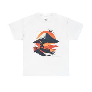 Samurai Bushido T-shirt, Japanese Culture Fuji Tee, Unisex Cotton Shirt for Men Women