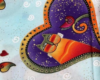 Laurel Burch Fabulous Felines Fabric - Hearts, 3 Yards