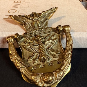 Vintage Brass U.S. Air Force Eagle Door Knocker | Military Decor | Patriotic Brass Hardware