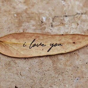 Engraved Real Leaf Personalised Love Note - Dried Leaves - Eco Friendly