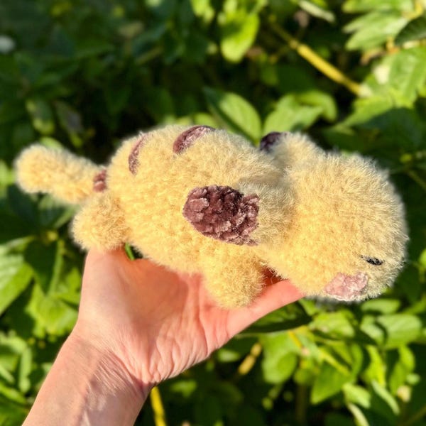 Sleepy electric mouse Crochet Plush *Ready To Ship*
